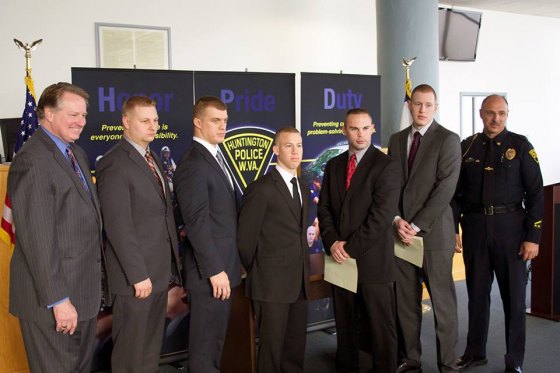 Five HPD New Hires Sworn in Friday Officers Sworn in Friday